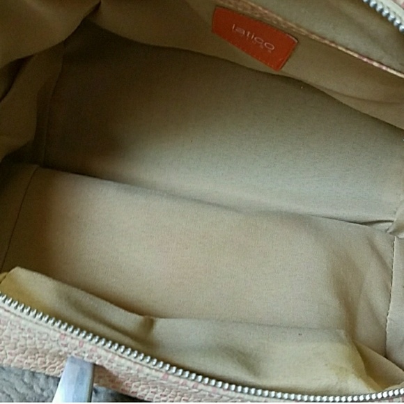 🛑SOLD🛑Latico Cream & Pink Pebble Leather Satchel - Picture 8 of 8